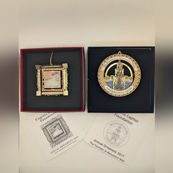 The Virginia Capitol Foundation Annual Ornaments 2017 & 2021 - Picture 1 of 9